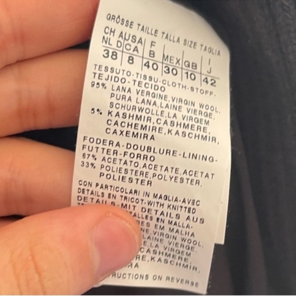 Max Mara lana virgin wool cashmere zipper jacket/blazer size 8 - Picture 8 of 10